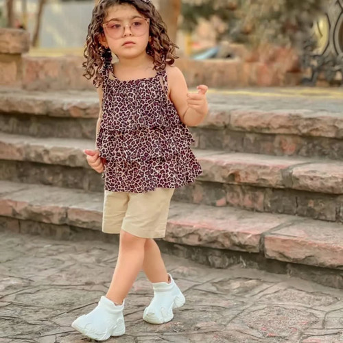 تاپ و شلوارک پلنگی بچگانه