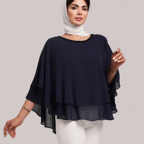 شومیز کیمونو حریر شیفون سایز فری تا ۵۲
